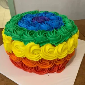 rainbow flower themed cake carbondale illinois